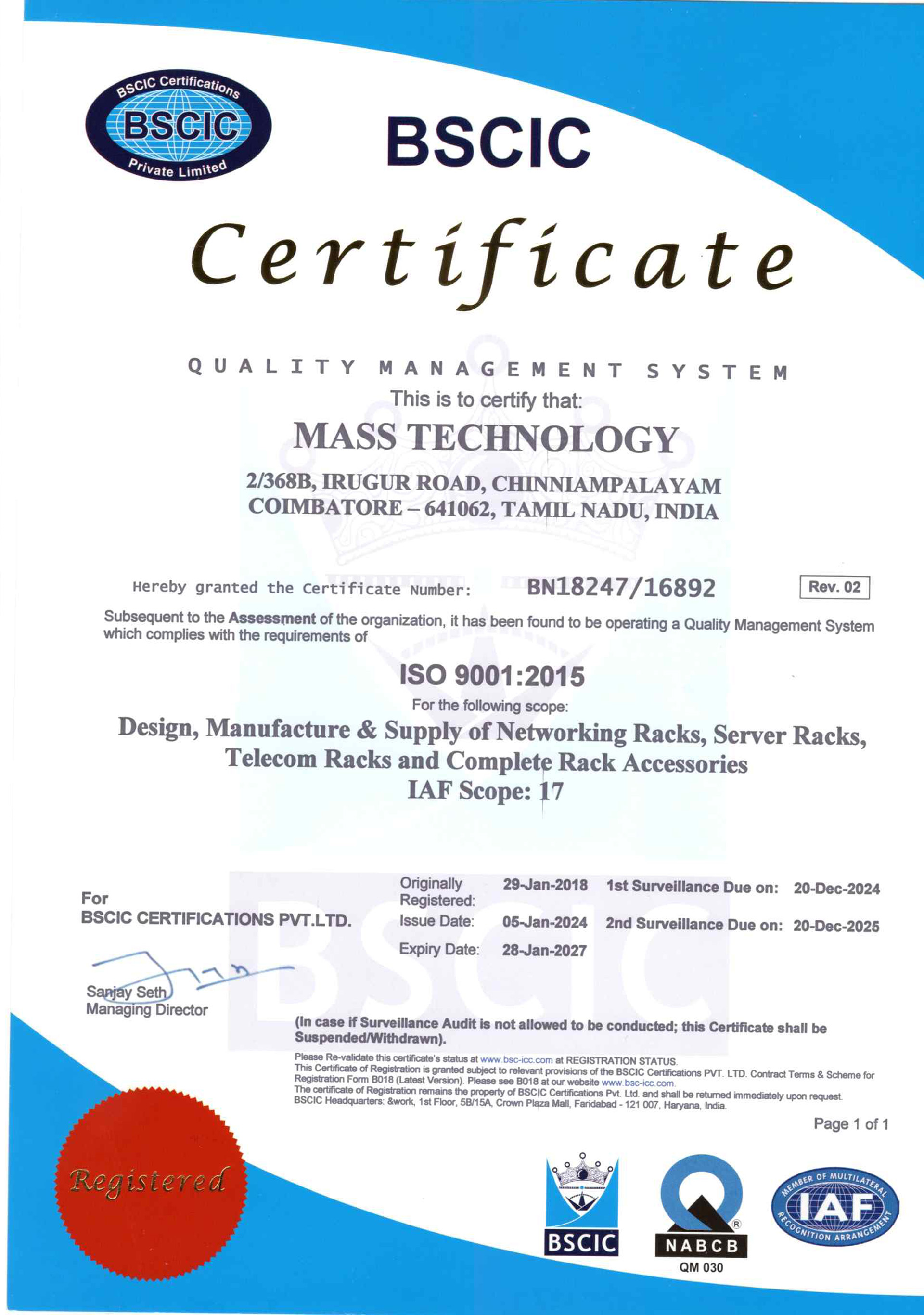 ISO 9001:2015 Certified Company